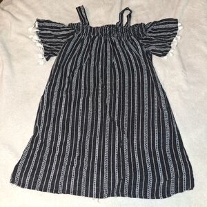 Striped Black and White Kids Dress